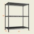 thumbnail image 3 of 3-Tier Small Wire Shelving Unit,Adjustable Metal Storage Rack for Kitchen,Pantry & Laundry Room,Stable Black Organizer Shelf,24"W x 14"D x 30"H, 3 of 8
