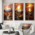 thumbnail image 1 of Designart "Autumnal Orchard in the Countryside" Landscape & Nature Framed Wall Art Set Of 3 - Orange Countryside Frame Canvas Set For Living Room Decor, 1 of 6