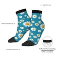 thumbnail image 4 of Goofa Daisies Flowers Pattern Non Slip Socks with Grips for Elderly, Crew Socks Yoga Hospital Socks Cushioned Sole Gripper Socks for Men Women, 4 of 5