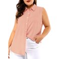thumbnail image 5 of Unique Bargains Women's Plus Size Sleeveless Button Down Work Fashion Tank Top 2X Dusty Rose, 5 of 7