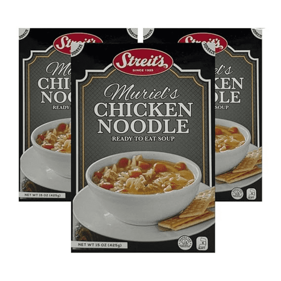 Streits Chunky Chicken Noodle Soup - Ready to Serve, Kosher Certified, No MSG or Hydrogenated Oils, Family Owned (15oz, Pack of 3)
