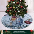 thumbnail image 3 of Ryvnso Christmas Tree Skirt Snowman Christmas Village View Xmas Tree Skirts Ornament Home Decorations 35.4", 3 of 6