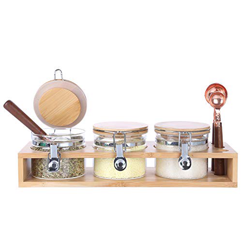 KKC Borosilicate Glass Storage Containers with Airtight Clamp Lids