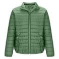 thumbnail image 3 of Men's Lightweight Puffer Winter Jacket Packable Puffy Zip Up Stand Collar Bubble Insulated Coat for Travel Ski Hiking, 3 of 5