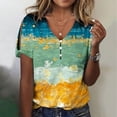thumbnail image 2 of Camiseta con cuello en V para mujer, informal, de manga corta, con estampado floral, para mujer OAVQHLG3B Store  lin121212, 2 of 5