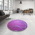 thumbnail image 3 of Ahgly Company Indoor Round Patterned Heliotrope Purple Area Rugs, 6' Round, 3 of 6