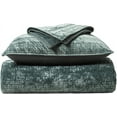 thumbnail image 7 of EVERGRACE Luxury Ruched Velvet Quilt King Size, Ultra Soft Bedspread Coverlet Set, Lightweight Velvet Comforter, Quilted Bedding Cover with 2 Matching Shams for All Season, Dark Green, 7 of 7