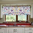 thumbnail image 3 of Yayeee Kitchen Curtains Set of 2 Light Filtering 57"x36" Over Sink Window Panels, Purple Doodle Pattern, 3 of 7