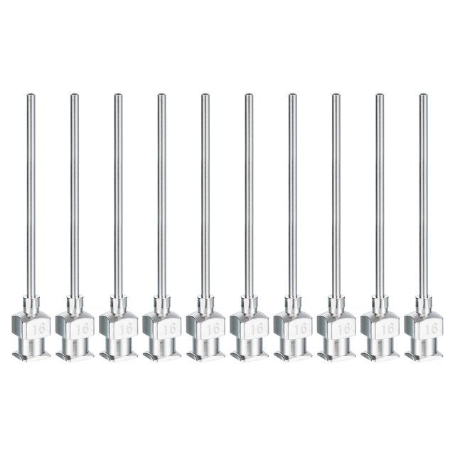 Unique Bargains 10 Pcs 16G 1.5 Inch Blunt Tip Dispensing Needle with Lure Lock for Refilling Liquid Inks Adhesives