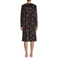 thumbnail image 3 of Aria Women's and Women's Plus Size Long Sleeve Ballet Velour Nightgown, 3 of 5