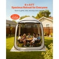 thumbnail image 3 of VEVOR Screen House Tent, 6 x 6 ft, 4-6 Person Pop Up Screen Tent, Portable Screened in Canopy with Carry Bag, Netting Sides, Ground Stakes, for Garden, Patio, Backyard, and Outdoor Activities, Beige, 3 of 9