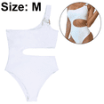 thumbnail image 2 of Women's One Shoulder Stripe High Cut One Piece Swimsuits Thong Bathing Suits, 2 of 5