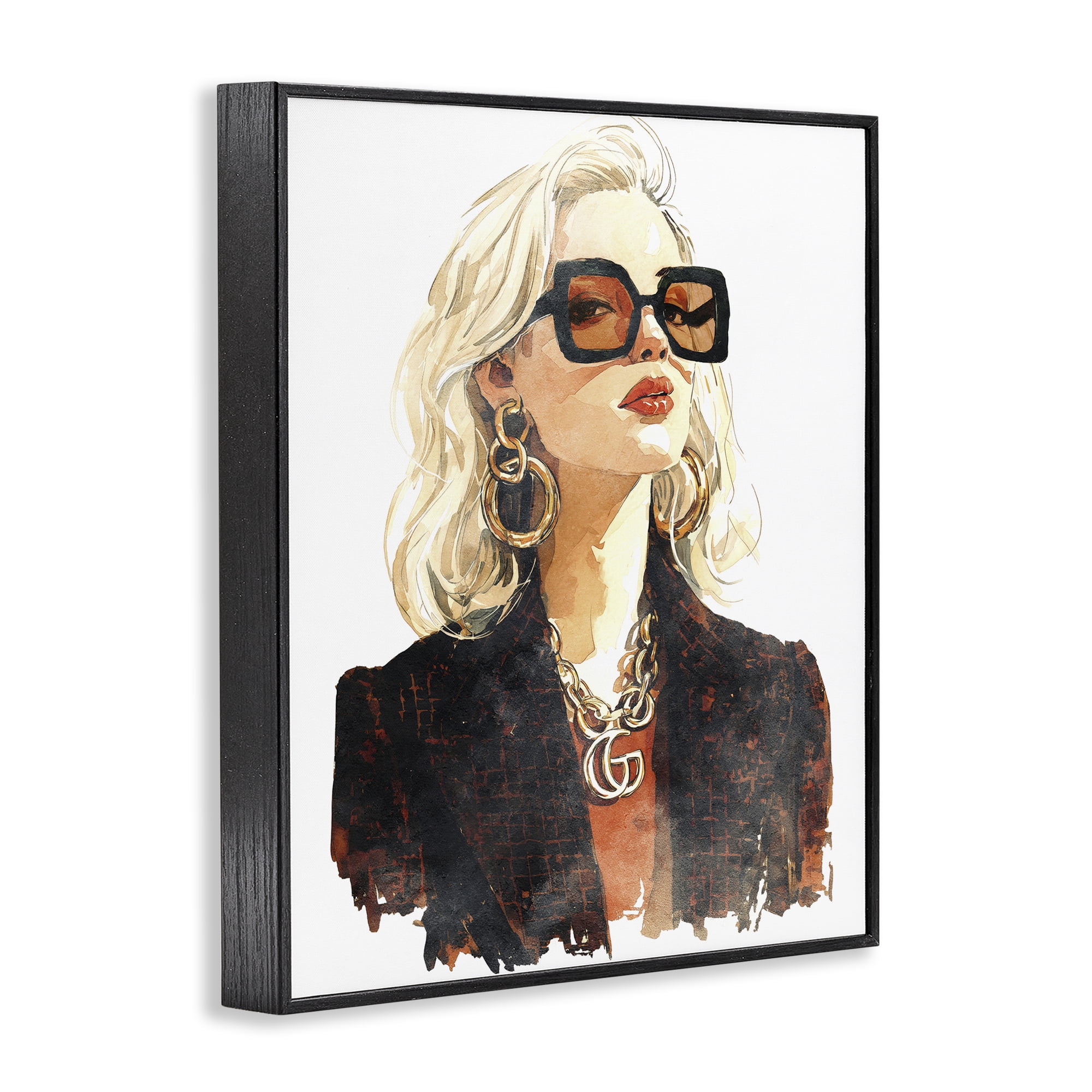 Stupell Industries Luxurious Gilded Gaze Black Framed Giclee Art, design by Svetlana Aleynikova