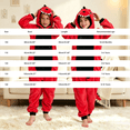 thumbnail image 5 of Ruyang Kids Plush Hooded Jumpsuit Dinosaur Button Down Long Sleeve Bodysuits with 3D Spiked Tail Boys Girls Animal Theme Party Outfit, 5 of 9
