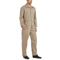 Toptie Men's Long Sleeve Coverall, Khaki Coverall Snap and ZipFront