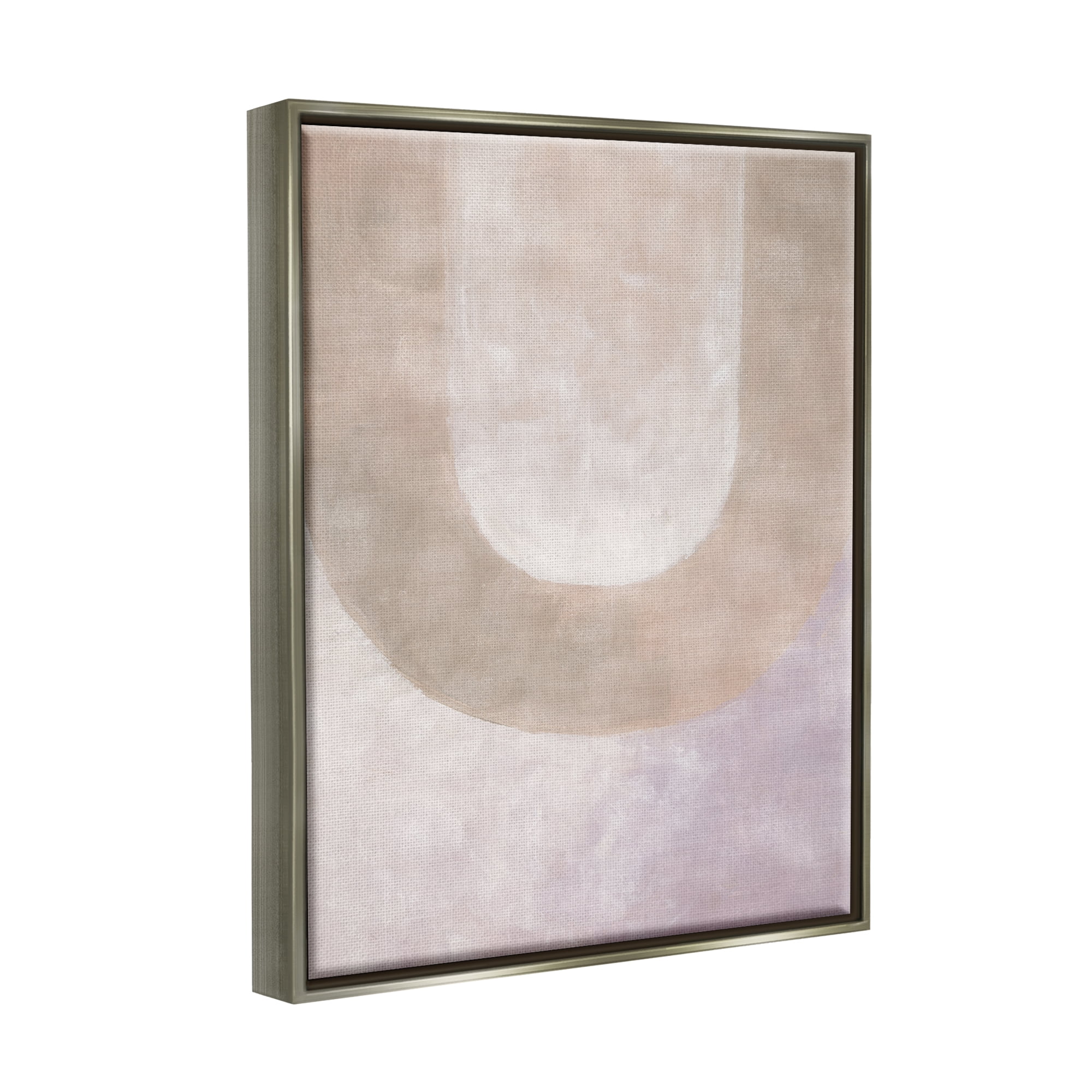 Stupell Industries Soft Arch Shapes Abstract Painting Gray Floater Framed Canvas Art Print Wall Art, 25 x 31