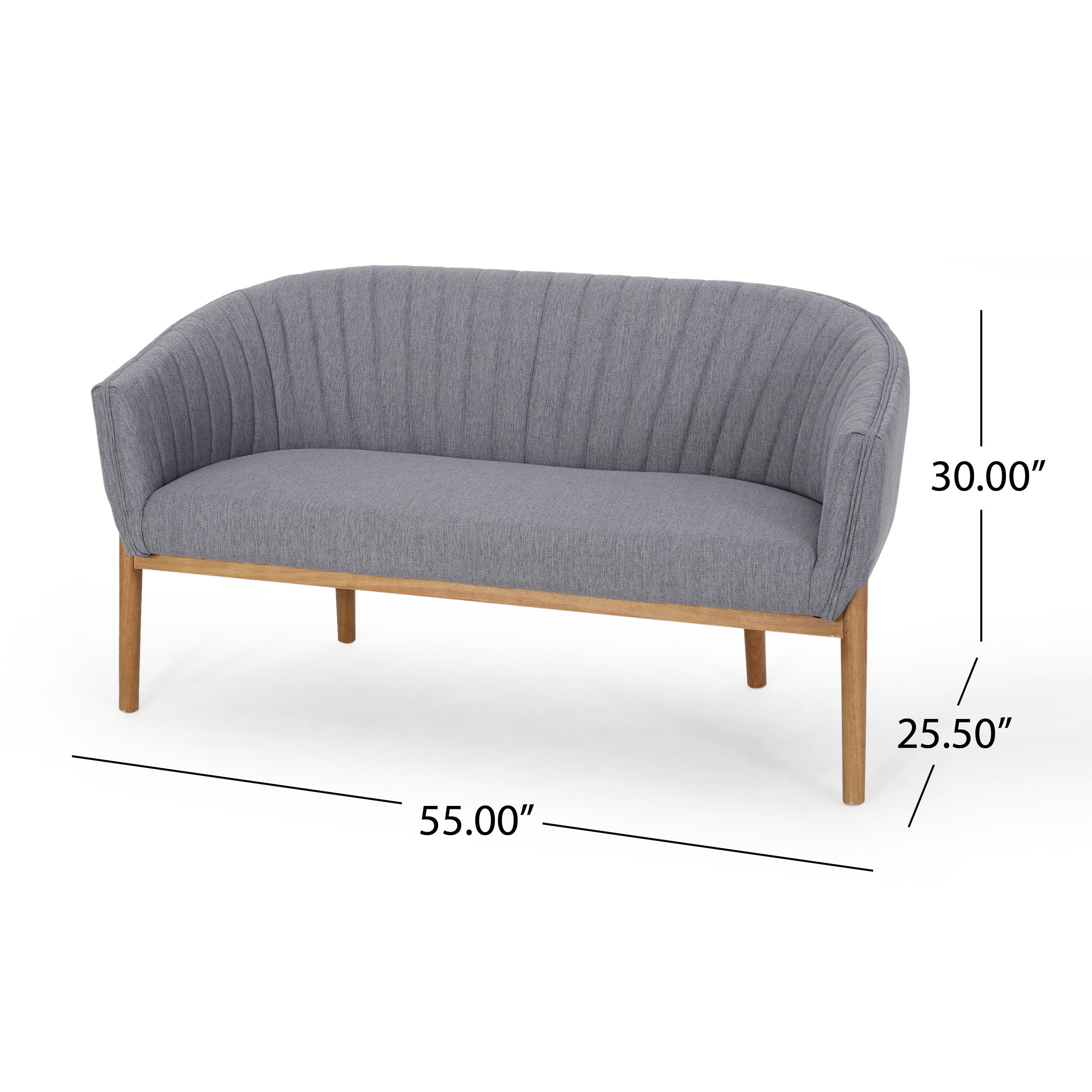 Noble House Nickolas Loveseat, Charcoal