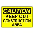 thumbnail image 1 of CAUTION Keep Out Construction Area Alert Warning Notice Aluminum Metal 8"x12" Sign Plate, 1 of 1