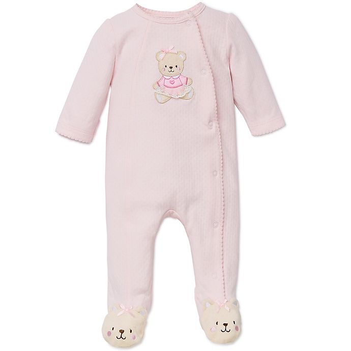 Little Me Newborn Sweet Bear Footie in Pink