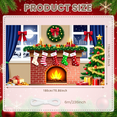 thumbnail image 2 of Festive Design Christmas Banner Decorative Stockings Wreath Holiday Fireplace Decoration for Family Gathering Winter Festive Indoor Celebration, 2 of 9