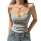 thumbnail image 2 of Camisoles Camisolas cortas Top corto sin mangas con cuello redondo y retazos de encaje de punto informal (M) Cgtredaw Para estrenar, 2 of 6