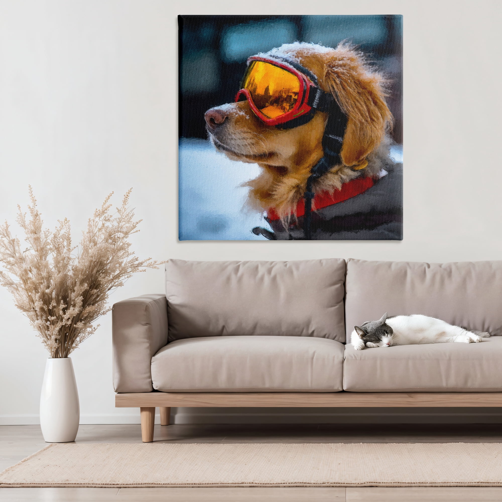 Stupell Industries Ski Goggles Dog Canvas Wall Art, design by Sean Parnell