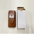 thumbnail image 4 of Estuche para puros de cuero marrón de 3 dedos de primera calidad, humidor de puros forrado de madera de cedro con cortador de acero inoxidable plateado, 16,5 x 7,5 x 3,8 cm, 4 of 4