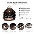 thumbnail image 6 of HONGLONG PU Leather Backpack Purse for Women Large Fashion Designer Travel Backpack Ladies Shoulder Bag - Brown, 6 of 7