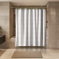thumbnail image 2 of Cortina de baño Acento Diamonds 183x183 cm con ojales dorados, dobladillo magnetico y tacto suave, Esmerilado, 2 of 8