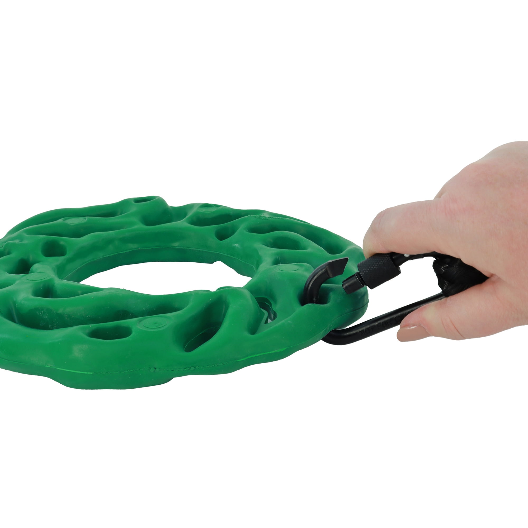 PetKORE: Luna Ring - Horse-Equine - 9" Green, Rubber Treat Puzzle Toy with Hanging Kit, Carabiner & Rope, Fun Mental Stimulation & Stress Relief Play