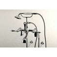 thumbnail image 3 of Kingston Brass CCK104T1 Vintage Freestanding Clawfoot Tub Faucet Package with Supply Lines and Hand Shower, Polished Chrome, 3 of 7