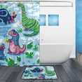 thumbnail image 2 of Coolnut Shower Curtain and Rug Set, Cute Funny Holiday Dinosaurs Polyester Waterproof Bath Curtain and Mat for Bathroom with Hooks, 72" x 72", 2 of 6
