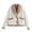 Beige, variant on Women's Long Sleeve Fleece Top Soft Coats Snow Vintage Winter Spring Sherpa Button Drop Shoulder Outerwear Beige Large