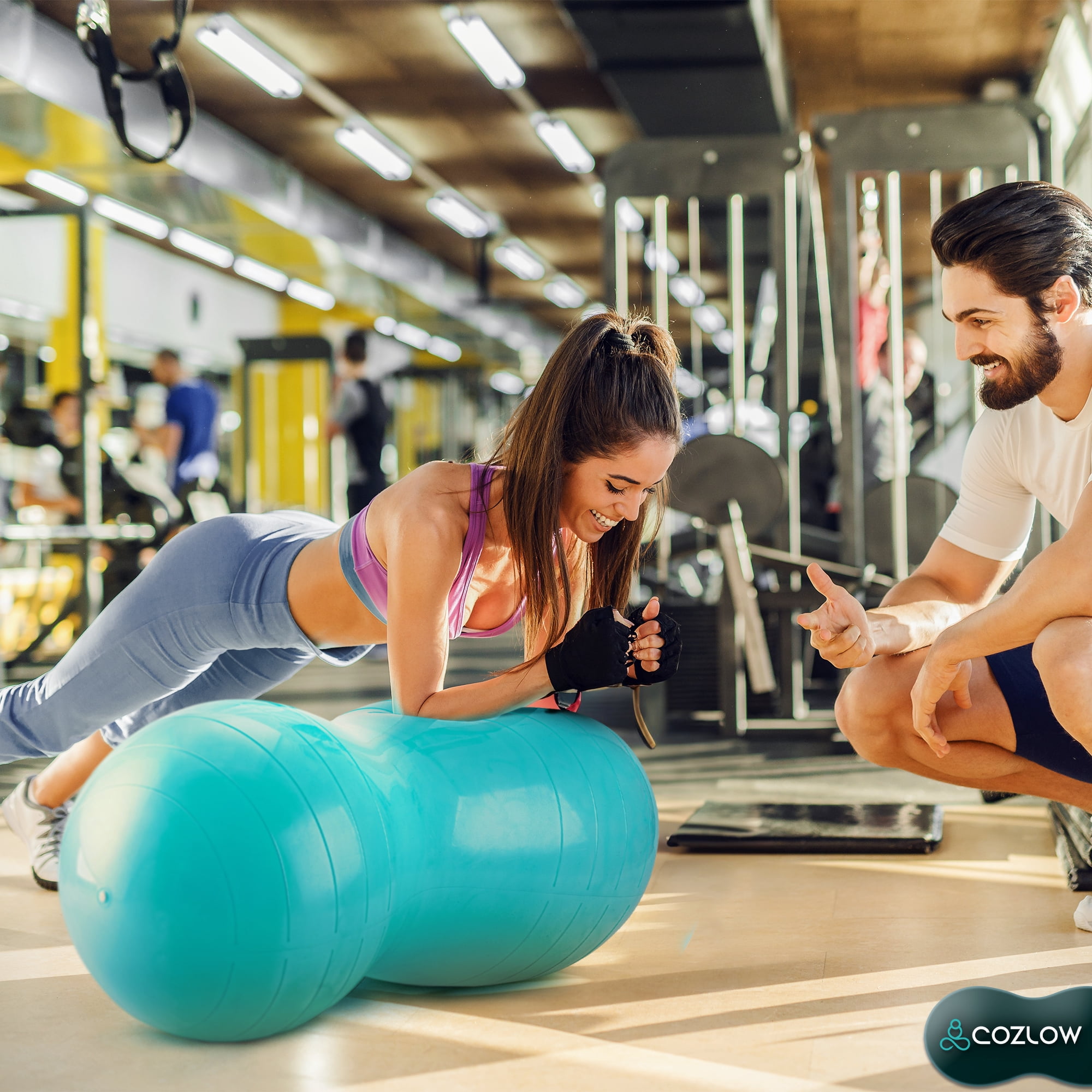 Cozlow Peanut Ball for Exercise & Fitness, Physical Therapy, Rehab & Labor, 2 Piece Set