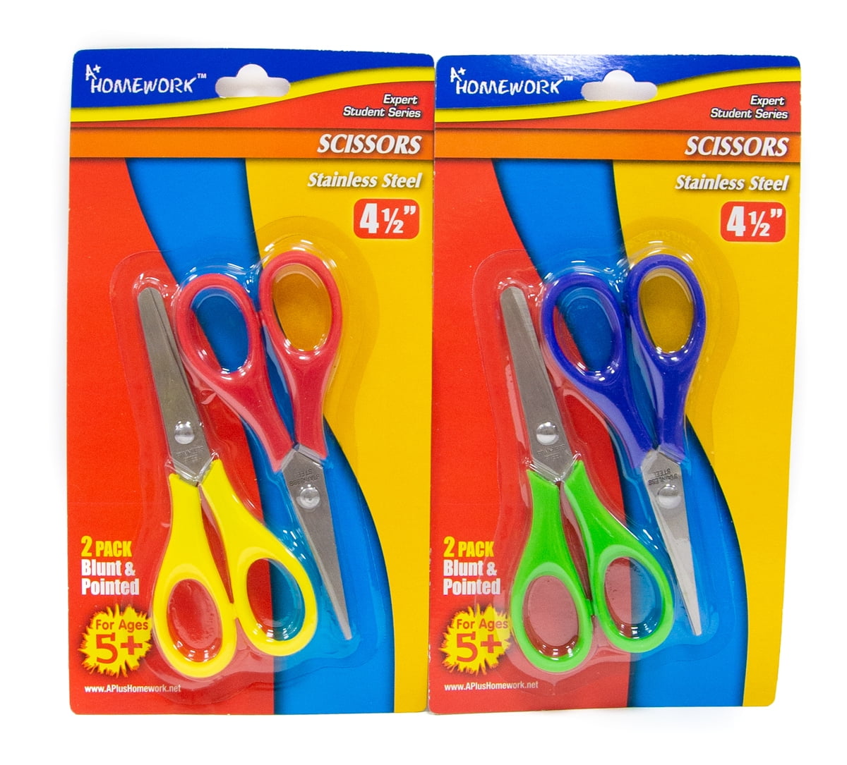 School Scissors 2 Pack Metal Blunt+pointed Case Pack 48 Walmart