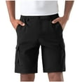 thumbnail image 2 of Nmnitkp Mens Shorts Hiking Cargo Shorts 9" Lightweight Outdoor Work Shorts for Men Travel Golf Camping Casual with 5 Zipper Pockets Black,L, 2 of 5
