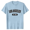 thumbnail image 4 of Zylanna Men's T-Shirts Tee, Short Sleeve Los Angeles Print Summer Crew Neck Fashion Tops for Mens Light Blue, 4 of 4