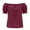 Red, variant on Women's Summer Short Sleeve Shirt, Soft Puffed Sleeve, Lightweight Fabric, Ideal for Casual and Party Wear