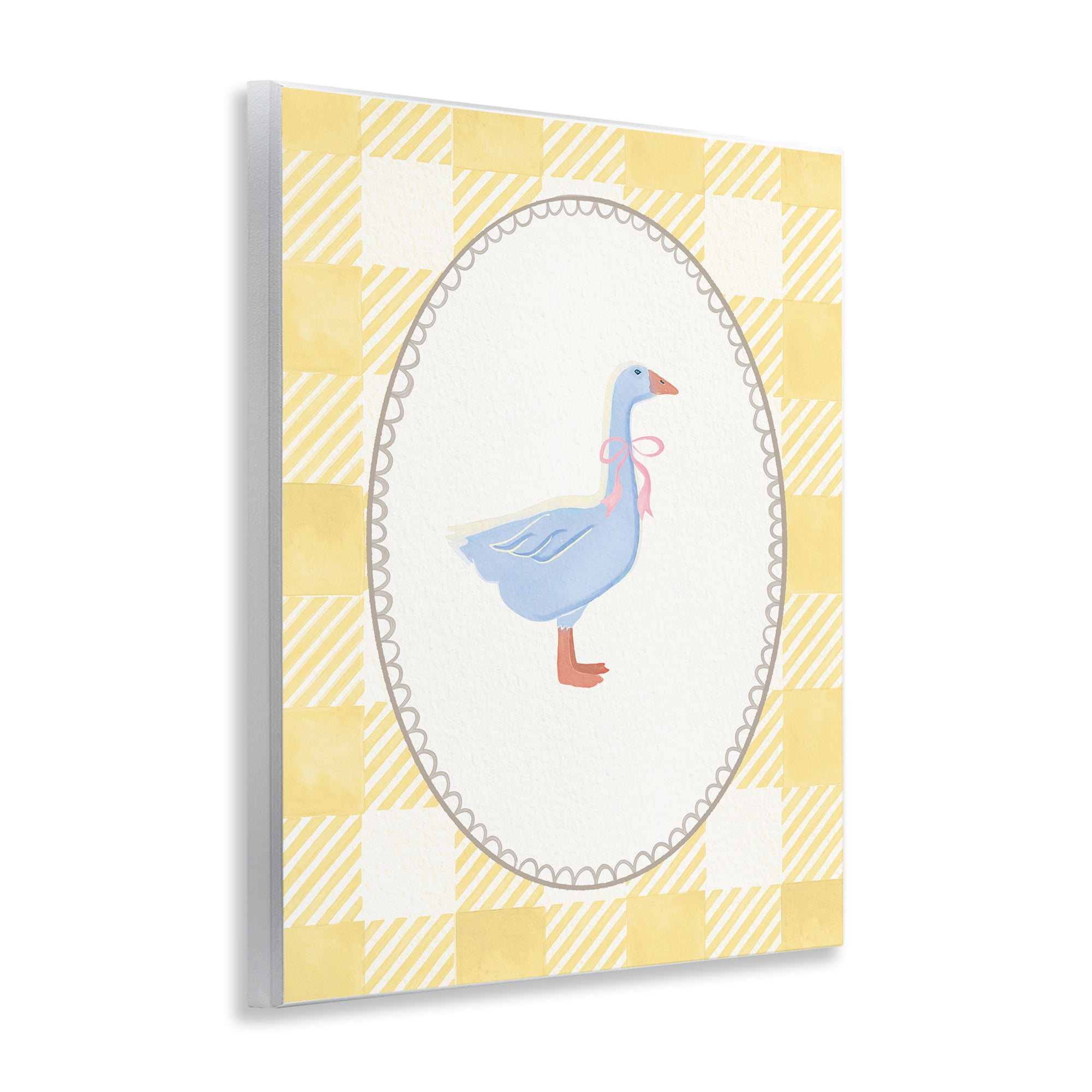 Stupell Industries Little Goose on Yellow Gingham Wall Plaque Art, design by The Paper Curator