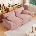 thumbnail image 3 of Nkurdsu 80.5" Loveseat, Corduroy Sectional Sofa Cloud Couch for Living Room, 2-Seat, Pink, 3 of 6