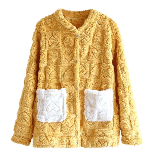 Hauts Décontractés pour Femmes Haut Décontracté à la Mode pour Femmes Imprimé Col en V Bouton Poche Pyjama à Manches Longues et Haut de Tenue d'Intérieur Hauts de Pyjama pour Femmes