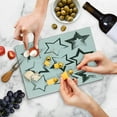 thumbnail image 5 of Grunge Cutting Board, Grunge Star Brush Strokes with Different Borders and Angles Artisan Design Print, Decorative Tempered Glass Cutting and Serving Board, Small Size, Charcoal Grey, by Ambesonne, 5 of 5