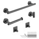 thumbnail image 1 of Aquaterior 5-Piece Bathroom Hardware Set Wall Mount 15" Towel Bar Toilet Paper Holder Hook Dark Grey, 1 of 10