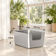 thumbnail image 5 of Sliver 15.6"L×11.8"W×7.9"H Stainless Steel Cat Litter Box for Small Cats and Kittens, 5 of 6