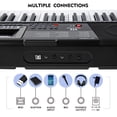 thumbnail image 5 of MUSTAR Teclado de piano, MEKS-500 Teclado de aprendizaje de 61 teclas Piano con teclas iluminadas, Teclado de piano eléctrico para principiantes, Soporte, Pedal de sostenido, Auriculares/Micrófono, US, 5 of 5