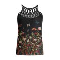 thumbnail image 4 of T-Shirts for Women Trendy,Women Summer Floral Tank Tops Loose Casual Sleeveless Tunic Loose Fit Hollow Out Halter Neck Blouse Shirts, 4 of 5
