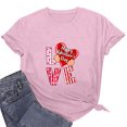 thumbnail image 1 of Qiopertar T-Shirt Imprimé Décontracté à Manches Courtes Col Rond pour Femmes Saint-Valentin Liquidation Livraison Gratuite Offres de la Semaine Liquidation, 1 of 7