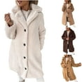 thumbnail image 6 of Lovskoo 2024 Womens 2023 Winter Fleece Teddy Sherpa Jacket Thick Warm Longline Coats with Pockets Overcoat Outerwear Beige, 6 of 6