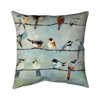 Begin Home Decor 5543-1616-AN230 16 x 16 in. Small Colorful Birds-Double Sided Print Indoor Pillow Cover