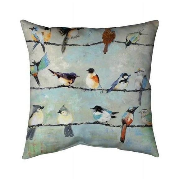 Begin Home Decor 5543-1616-AN230 16 x 16 in. Small Colorful Birds-Double Sided Print Indoor Pillow Cover